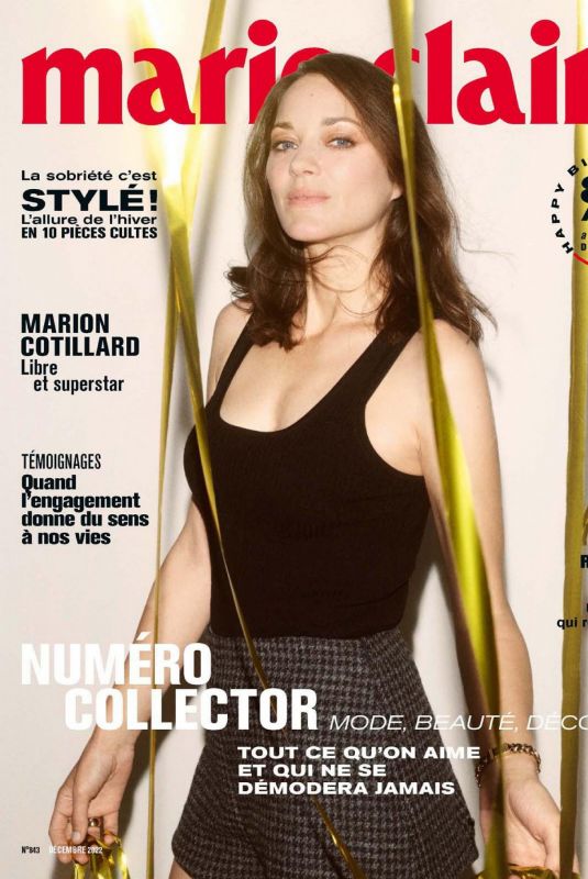 MARION COTILLARD in Marie Claire Magazine, France December 2022