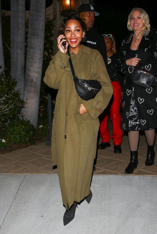 MEAGAN GOOD Leaves Leonardo DiCaprio’s 48th Birthday Party in Beverly Hills 11/12/2022