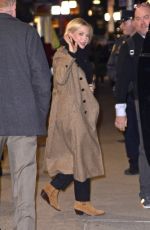 MICHELLE WILLIAMS Arrives at Late Show With Stephen Colbert in New York 11/16/2022