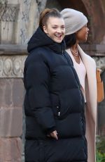NATALIE DORMER and NAOMIE HARRIS on the Set of The Wasp in Bath 11/10/2022