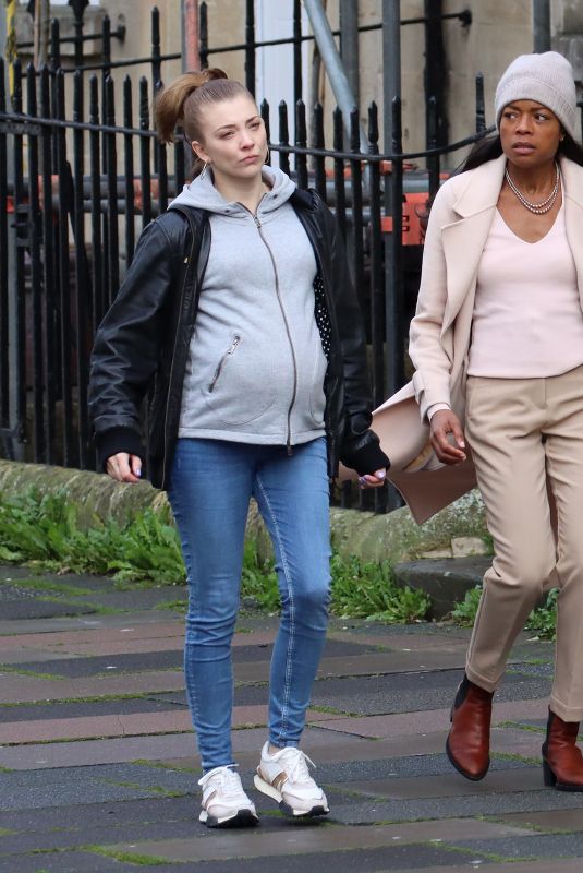 NATALIE DORMER and NAOMIE HARRIS on the Set of The Wasp in Bath 11/10/2022