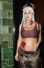 Pregnant ASHLEY JAMES Arrives at Jonathan Ross Halloween Party in London 10/31/2022