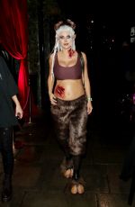 Pregnant ASHLEY JAMES Arrives at Jonathan Ross Halloween Party in London 10/31/2022