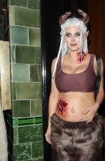 Pregnant ASHLEY JAMES Arrives at Jonathan Ross Halloween Party in London 10/31/2022