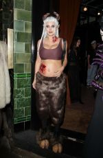 Pregnant ASHLEY JAMES Arrives at Jonathan Ross Halloween Party in London 10/31/2022