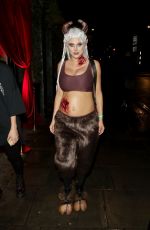 Pregnant ASHLEY JAMES Arrives at Jonathan Ross Halloween Party in London 10/31/2022