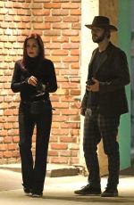 PRISCILLA PRESLEY Out for Dinner with Her Son Navarone Garibaldi in Los Angeles 11/02/2022