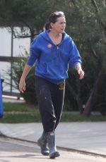 RENA SOFER Repositions the Trash Bins in Front of Her House in Los Angeles 11/01/2022