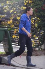 RENA SOFER Repositions the Trash Bins in Front of Her House in Los Angeles 11/01/2022