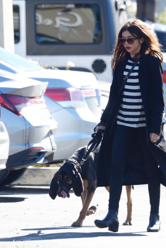 SARAH HYLAND Out with Her Dog in Calabasas 11/10/2022