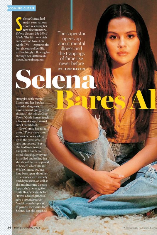 SELENA GOMEZ in US Weekly Magazine, November 2022