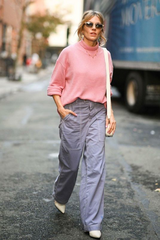 SIENNA MILLER Out in New York 11/01/2022