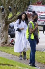 SOFIA CARSON on the Set of Netflix Thriller Carry On 10/25/2022