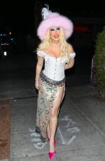 TANA MONGEAU Arrives at Halloween Party at Delilah in West Hollywood 10/31/2022