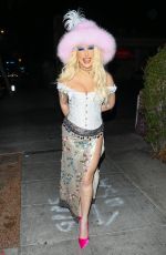 TANA MONGEAU Arrives at Halloween Party at Delilah in West Hollywood 10/31/2022