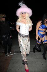 TANA MONGEAU Arrives at Halloween Party at Delilah in West Hollywood 10/31/2022