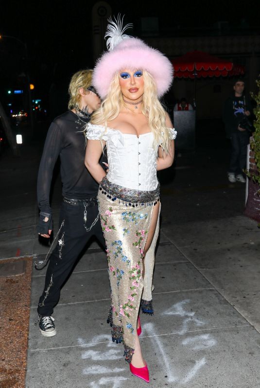 TANA MONGEAU Arrives at Halloween Party at Delilah in West Hollywood 10/31/2022