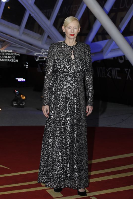 TILDA SWINTON at Marrakech Film Destival Closing Red Carpet 11/19/2022