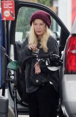 TORI SPELLING at a Gas Sttion in Los Angeles 11/07/2022