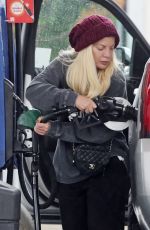 TORI SPELLING at a Gas Sttion in Los Angeles 11/07/2022