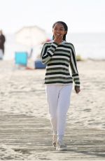 YARA SHAHIDI on the Set of Sitting in Bars Eating Cake at a Beach in Los Angeles 11/17/2022
