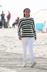 YARA SHAHIDI on the Set of Sitting in Bars Eating Cake at a Beach in Los Angeles 11/17/2022