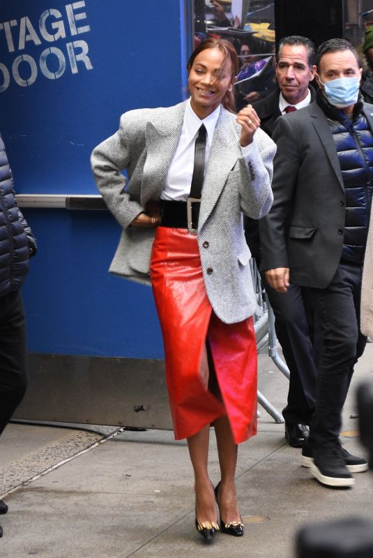 ZOE SALDANA Arrives at Good Morning America in New York 11/28/2022
