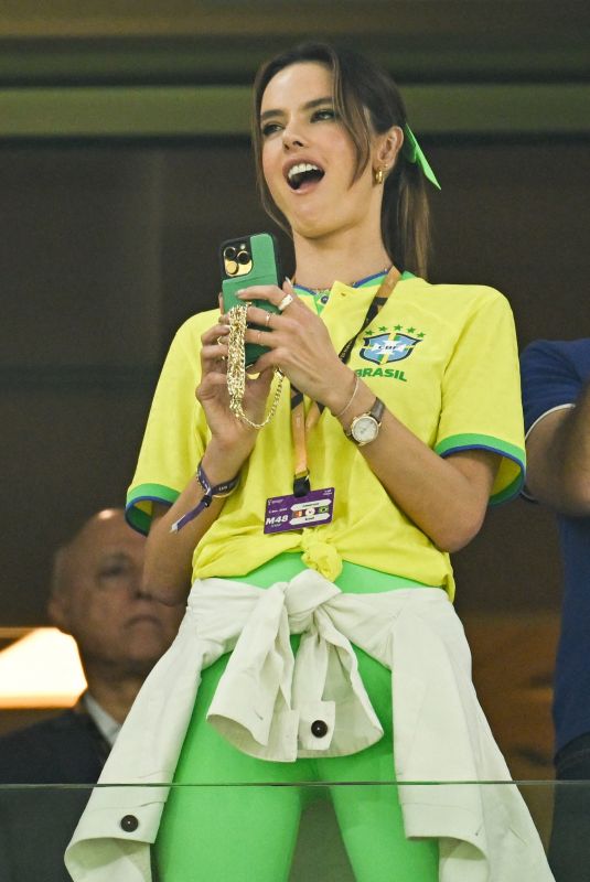 ALESSANDRA AMBROSIO at a Brazil Game at World Cup 2022 in Qatar 12/02/2022