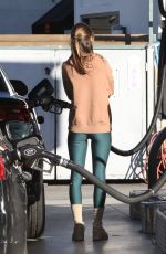 ALESSANDRA AMBROSIO at a Gas Station in Brentwood 12/14/2022