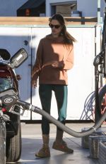 ALESSANDRA AMBROSIO at a Gas Station in Brentwood 12/14/2022