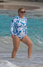 AMY SCHUMER in Swimsuit at a Beach in Saint Barts 12/27/2022