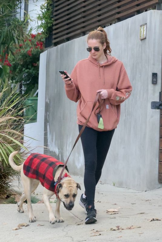 ANNA OSCEOLA Out with Her Dog in Los Angeles 12/06/2022