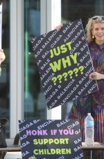 ANNALYNNE MCCORD at a Protest at Balenciaga Store in Beverly Hills 12/03/2022