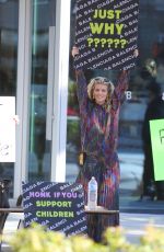 ANNALYNNE MCCORD at a Protest at Balenciaga Store in Beverly Hills 12/03/2022