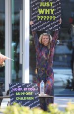 ANNALYNNE MCCORD at a Protest at Balenciaga Store in Beverly Hills 12/03/2022