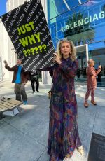 ANNALYNNE MCCORD at a Protest at Balenciaga Store in Beverly Hills 12/03/2022