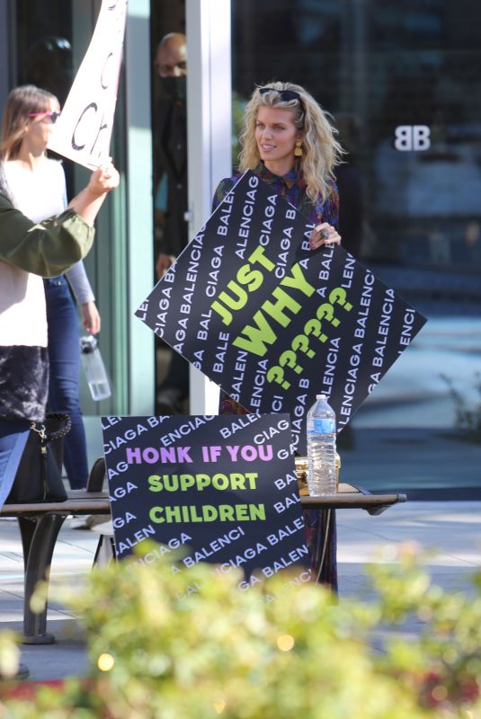 ANNALYNNE MCCORD at a Protest at Balenciaga Store in Beverly Hills 12/03/2022