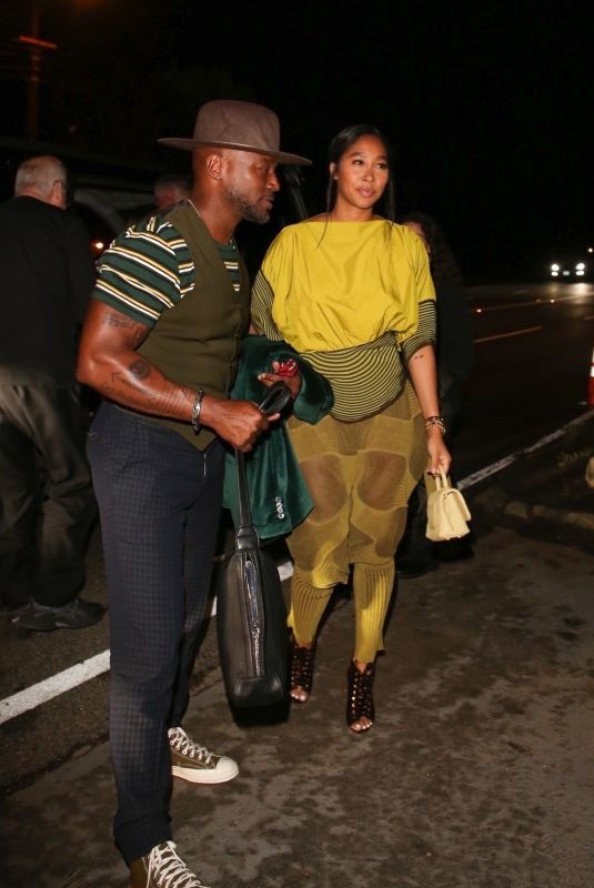 APRYL JONES Arrives at Jennifer Klein