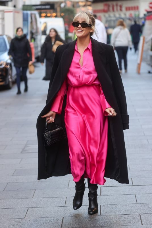 ASHLEY ROBERTS Arrives at Heart Radio in London 12/08/2022