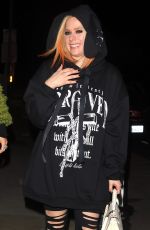 AVRIL LAVIGNE Out for Dinner with Friend at Giorgio Baldi in Santa Monica 12/17/2022