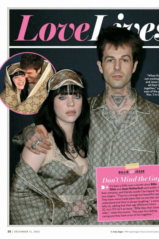 BILLIE EILSIH in Us Weekly, December 2022