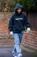CHELCEE GRIMES Out with Her Dog in Liverpool 12/22/2022