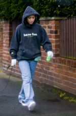 CHELCEE GRIMES Out with Her Dog in Liverpool 12/22/2022