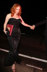 CHRISTINA HENDRICKS and George Bianchini Arrives at a Holiday Party in Brentwood 12/03/2022