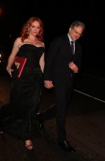 CHRISTINA HENDRICKS and George Bianchini Arrives at a Holiday Party in Brentwood 12/03/2022