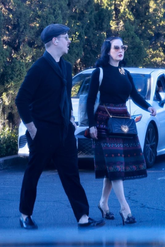 DITA VON TEESE and Adam Rajcevich Out Shopping in Los Angeles 12/24/2022