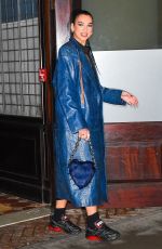 DUA LIPA Leaves a Hotel in New York 11/30/2022
