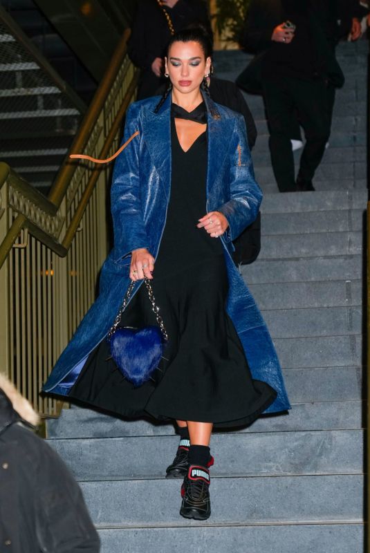 DUA LIPA Leaves Footwear News Achievement Event in New York 11/30/2022