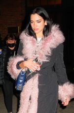 DUA LIPA Leaves Her Hotel in New York 12/07/2022