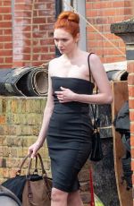 ELEANOR TOMLINSON on the Set of One Day in London 12/13/2022